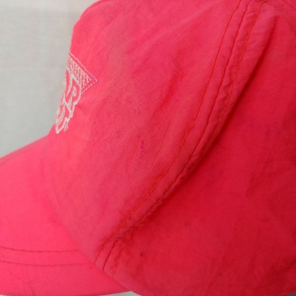 Vintage Cedar Point Pink Neon Nylon Cap Embroidered Retro Has Marks Snap Back - Picture 6 of 12
